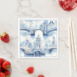 Blue Delft Floral Party Serviette