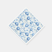 Blue Delft Floral Party Serviette (Ecke)