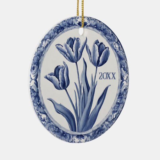 Blue Delft Holland Custom Year Souvenir Keramik Ornament (Rechts)