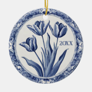 Blue Delft Holland Custom Year Souvenir Keramik Ornament