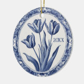 Blue Delft Holland Custom Year Souvenir Keramik Ornament (Links)