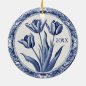 Blue Delft Holland Custom Year Souvenir Keramik Ornament (Hinten)