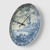 Blue Delft Windmill Dutch Plate Große Wanduhr (Winkel)