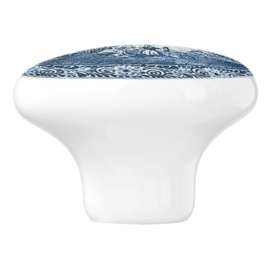 Blue Delft Windmill Dutch Plate Keramikknauf (Seitenansicht)