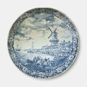 Blue Delft Windmill Dutch Plate Magnet (Vorne)