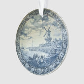 Blue Delft Windmill Dutch Plate Ornament (Vorderseite)