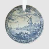 Blue Delft Windmill Dutch Plate Ornament (Vorderseite)