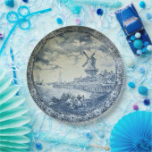 Blue Delft Windmill Dutch Plate Pappteller (Party)