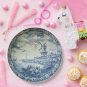 Blue Delft Windmill Dutch Plate Pappteller (Party)