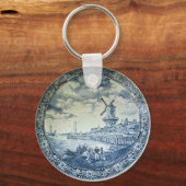 Blue Delft Windmill Dutch Plate Schlüsselanhänger (Rückseite)