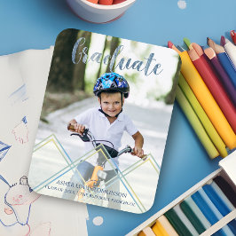 Blue Delicate Transparency Effect Pre-K Abschluss Magnet