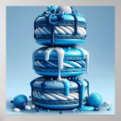 Blue Delight - Artistic Macaron Poster (Vorne)
