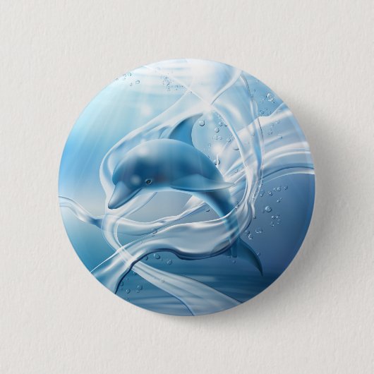 Blue-Delphin-Knöpfe Button (Vorderseite)