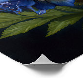 Blue Delphinium Blume Art Print Poster (Ecke)