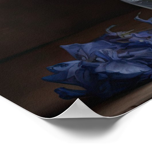 Blue Delphinium Blume Art Print Poster (Ecke)