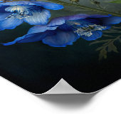 Blue Delphinium Blume Art Print Poster (Ecke)