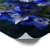 Blue Delphinium Blume Art Print Poster (Ecke)
