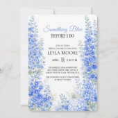 Blue Delphinium Bridal Shower Something Blue Einladung (Vorderseite)