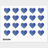 Blue Delphiniums Heart Sticker (Blatt)