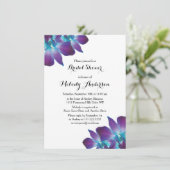 Blue Dendrobium Orchid Bridal Dusche Einladung (Stehend Vorderseite)