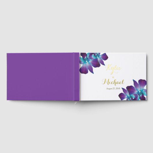 Blue Dendrobium Orchid Gästebuch (Voll)