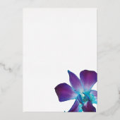 Blue Dendrobium Orchid Gold Hochzeit Einladung (Rückseite)