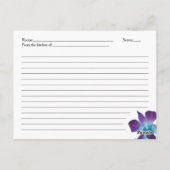 Blue Dendrobium Orchid Rezept Card Brautparty Postkarte (Rückseite)