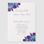 Blue Dendrobium Orchid Vellum Wedding Einladung (Vorderseite)