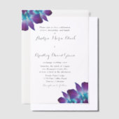 Blue Dendrobium Orchid Vellum Wedding Einladung (Versetzt)