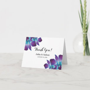 Blue Dendrobium Orchid Wedding Foto Vielen Dank Dankeskarte