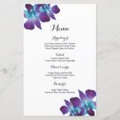 Blue Dendrobium Orchid Wedding Menu (Vorderseite)