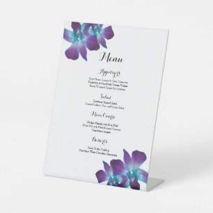 Blue Dendrobium Orchid Wedding Menu Sockelschild