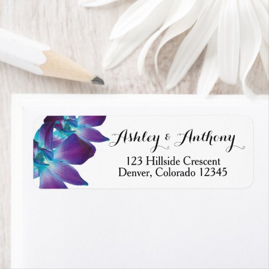 Blue Dendrobium Orchid Wedding Rücksendeadresse (Insitu)