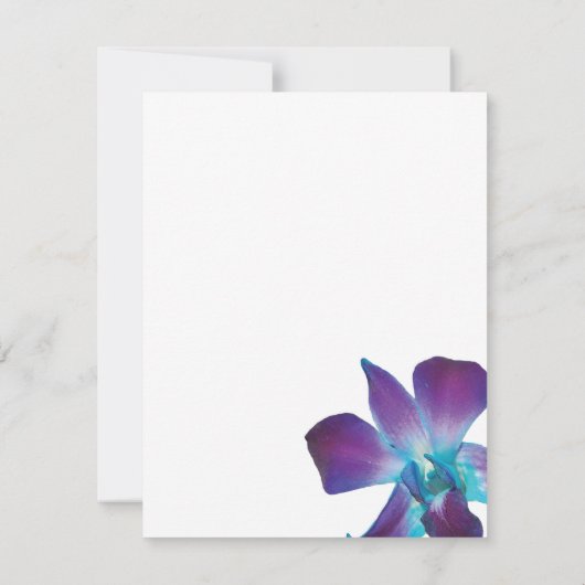 Blue Dendrobium Orchid Wedding Save the Date (Rückseite)