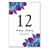 Blue Dendrobium Orchid Wedding Tischnummer (Rückseite)