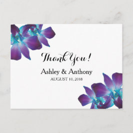 Blue Dendrobium Orchid Wedding Vielen Dank Postkarte