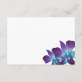 Blue Dendrobium Orchid Wedeption Reception Card Begleitkarte (Rückseite)