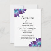 Blue Dendrobium Orchid Wedeption Reception Card Einladung (Vorderseite)