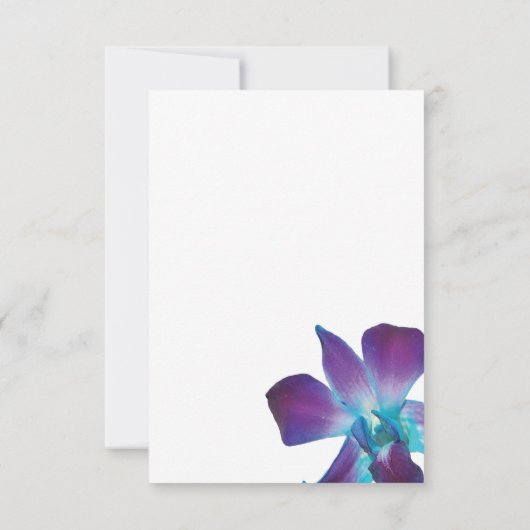 Blue Dendrobium Orchid Wedeption Reception Card Einladung (Rückseite)