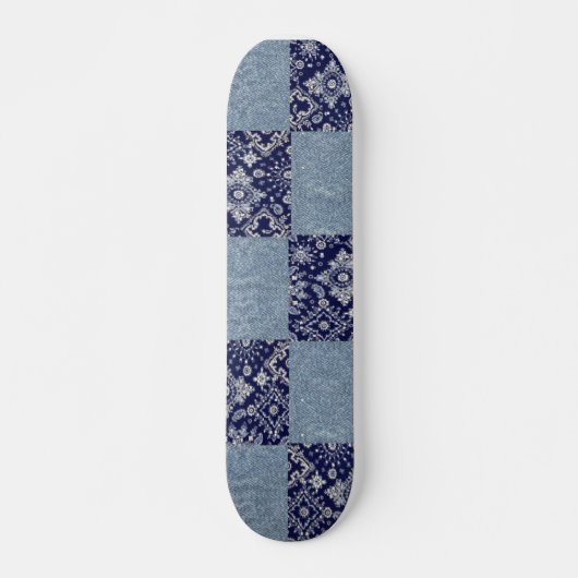 Blue Denim Bandana Skateboard (Vorne)