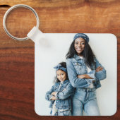 Blue Denim Best Mama je Foto Schlüsselanhänger (Vorderseite)