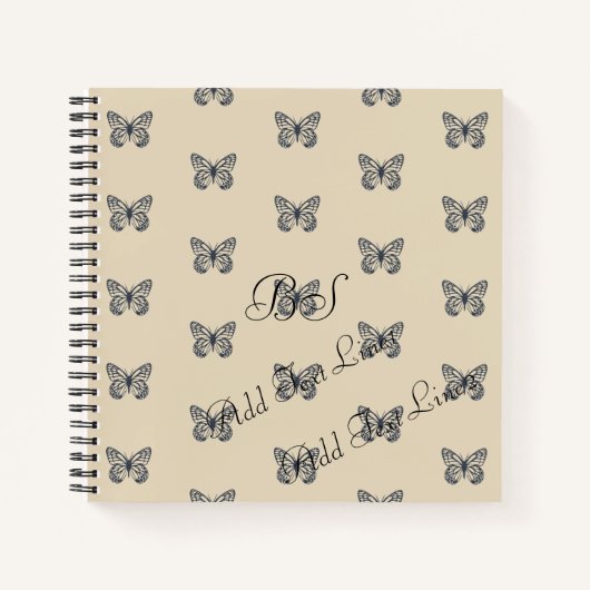 Blue Denim Butterfly-Muster Hinzufügen von Textnot Notizblock (Vorderseite)