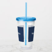 Blue Denim Custom Text Acrylic Tumbler Acryltrinkbecher (Rechts)