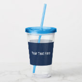 Blue Denim Custom Text Acrylic Tumbler Acryltrinkbecher (Rückseite)