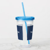 Blue Denim Custom Text Acrylic Tumbler Acryltrinkbecher (Links)