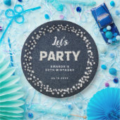 Blue Denim Diamonds Glitzer Kristall Let's Party Pappteller (Party)