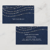 Blue Denim & Diamonds Imitats Sparkle Bling Visitenkarte (Vorne/Hinten)
