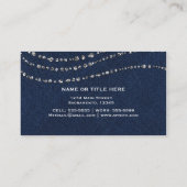 Blue Denim & Diamonds Imitats Sparkle Bling Visitenkarte (Rückseite)