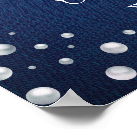 Blue Denim Diamonds Pearls Couple's Dusche Willkom Poster (Ecke)