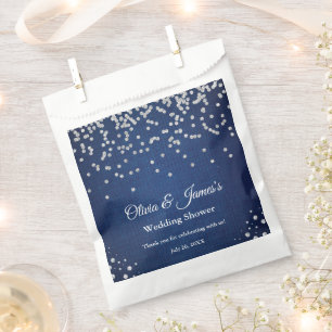 Blue Denim Diamonds Pearls Couple's Polterabend Geschenktütchen